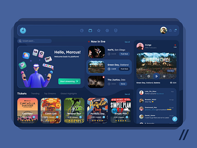 Concert Streaming Platform animation app concert dashboard design events music mvp online platform purrweb startup streaming streaming app streaming platform ui ux web web app website