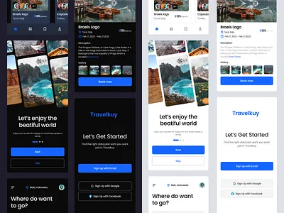 Travelkuy - Travel App UI Kit design mobile muhammad zaini travel ui kit travelkuy travelkuy ui kit trip ui kit ui ui kit trip ux vacation ui kit