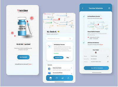 Covid Vaccine App covid app design figma interface mobile app ui ui design uiux ux design vaccine app