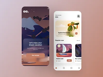 Travel Mobile App Design android app app design illustration ios ios app minimal mobile app design mobile desgn modern style new popular design post travel travel app travel app design travelling ui uiux ux