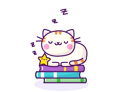 Power nap adobe cc adobe illustrator cartoon cartoon character cartoon illustration cat character cute character cute illustration cuteart flat design illustration kawaii kawaii art sleep star vectot wacom wacom tablet