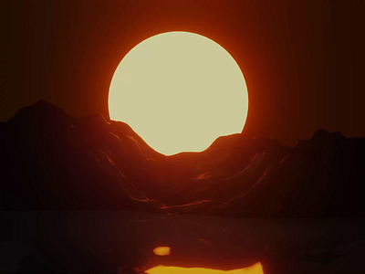 Chill Synthwave Sunset 3d 3d animation 3d modeling animation blender design illustration illustrator sunset synthwave vector