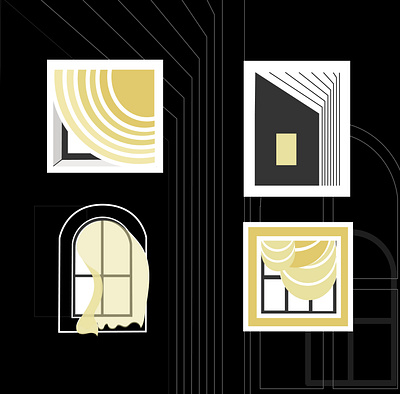 Curtains logo art branding curtains design digitalart graphic design illustration logo typography vector