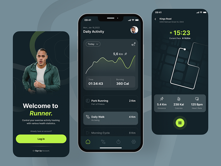 Running tracker app by mustofa amar for oferlay on dribbble