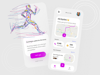 Running App Design 3d adobe xd animation app design branding design free free download graphic design illustration mobile design running app design ui ui design ui kits uidesign uiux user experience user interface design userinterface