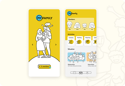 MY FAMILY app design illustration ui ux