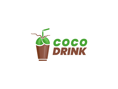 Coco drink logo design coconut shell