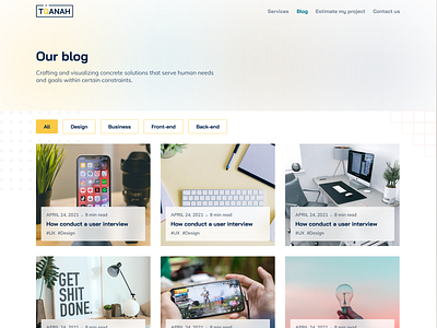 Blog page article blog blog page challenge company website daily ui design landing page our blog product design software house ui ui ux design ui design ux web web design website