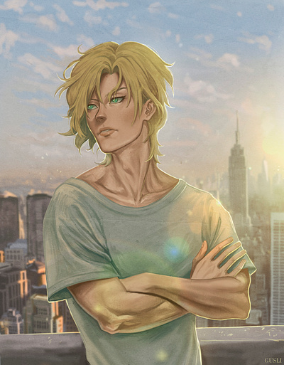 Ash art ash lynx banana fish digital drawing illustration portait