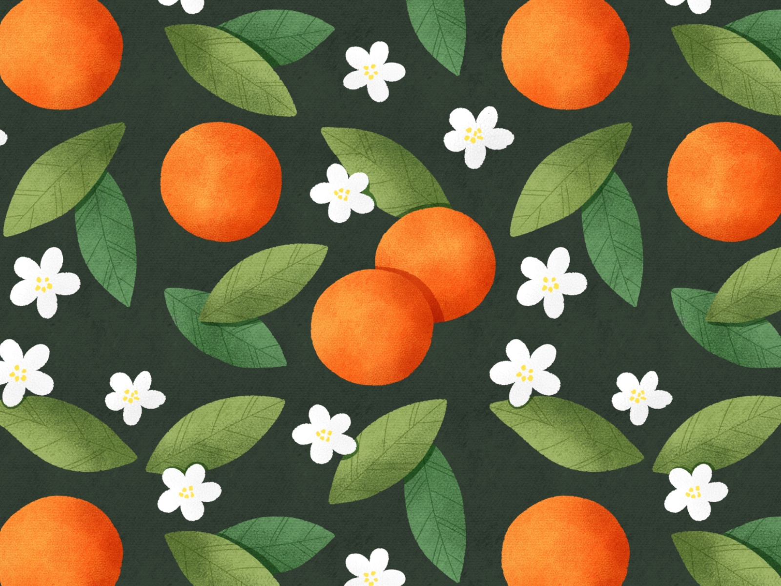Example of Oranges and White Flowers