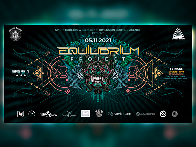 EQUILIBRIUM Project design digital dragon fractal geometry illustration indonesia israel logo music nightclub party project psychedelic psytrance sacred