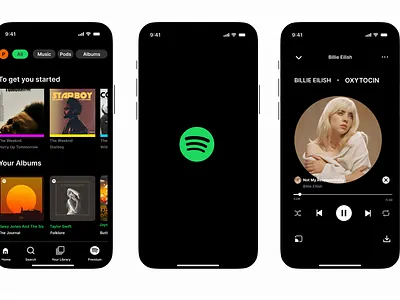 Spotify app design design ui ux web design