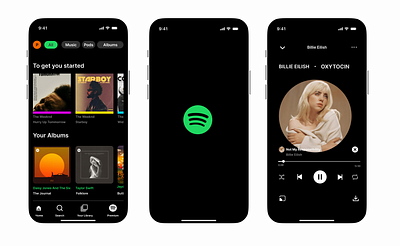 Spotify app design design ui ux web design