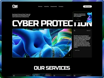 Home page for CSA cyber secirity design landing page site ui uiux web design website