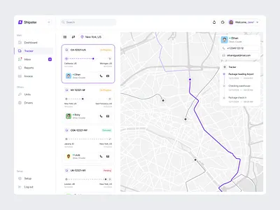 Shipster - Tracking Page animation b2b courier crm dashboard dipa inhouse logistic logistics company logistics dashboard online tracking product design route saas shipment shipment dashboard shipping shipping management startup tracker tracking