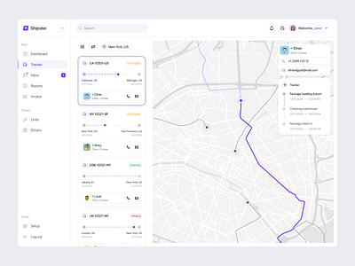 Shipster - Tracking Page animation b2b courier crm dashboard dipa inhouse logistic logistics company logistics dashboard online tracking product design route saas shipment shipment dashboard shipping shipping management startup tracker tracking