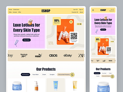 Beauty & Care Lotion E-Commerce design