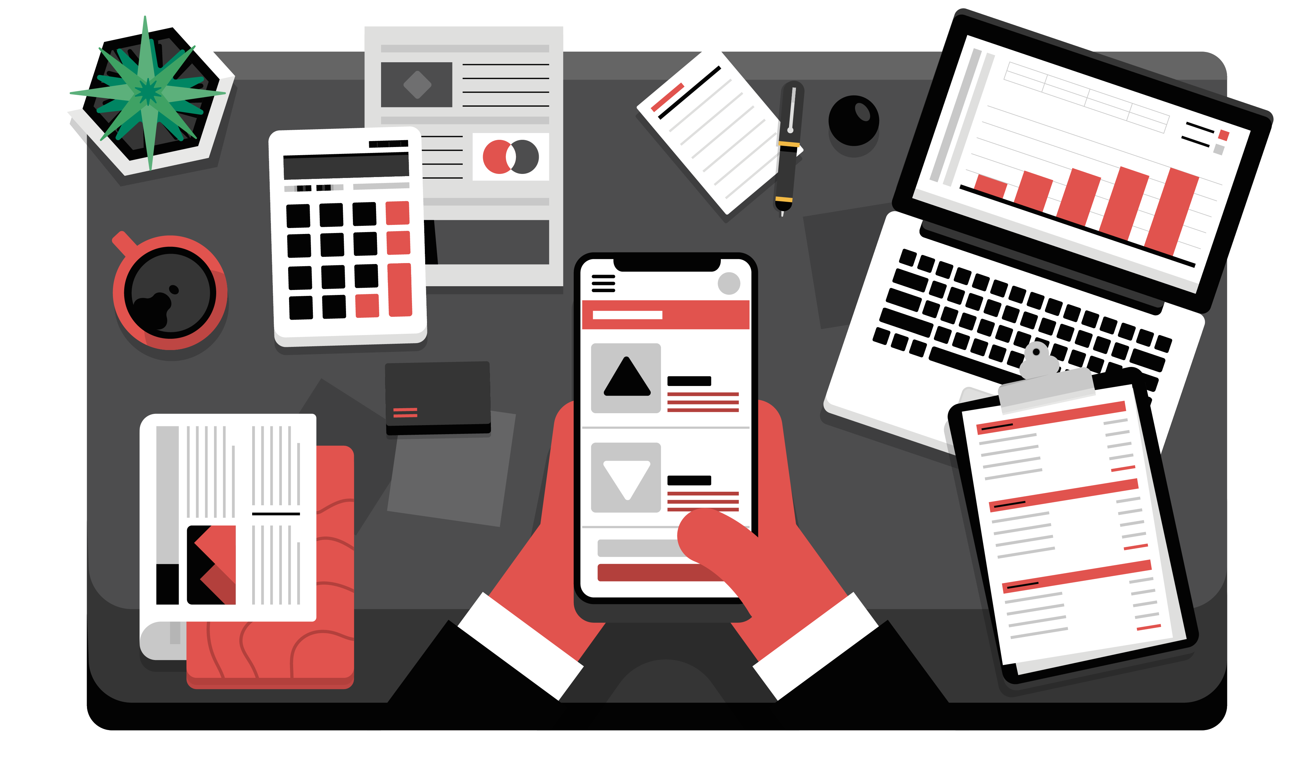 Module Cover cover illustration image laptop office phone table vector