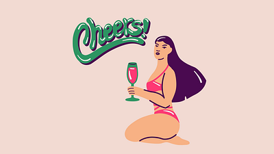 Cheers sticker animation design graphic design illustration vector