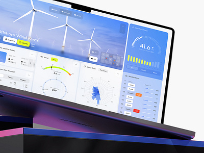 Wind Farm Management | SaaS Dashboard crm dashboard design energy interface management mockup monitoring power product design renewable saas service software sustainability turbine ui ux uxui wind farm