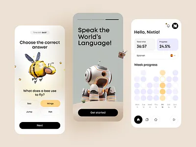 Language Learning AI App ai ai app ai startup app design chat gpt education elearning english learning gpt ios language learning mobile app mobile app design mobile design online learning open ai product design startup