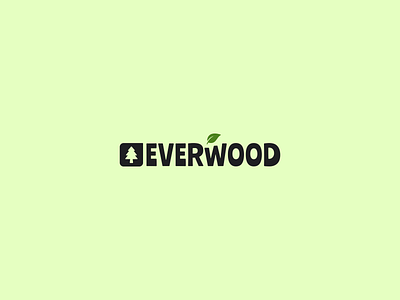 Everwood Company Logo adobe illustrator adobe photoshop branding graphic design green light logo logotype design minimal mock up nature typographic wood