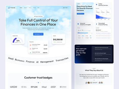 💰SaaS Finance Landing Page 📊 design finance finance saas finance website fintech saas fintect saas saas landing page saas ui saas website saas website design ui design uiuxdesign web design website website design