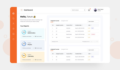 Student Dashboard UI courses courses app courses website learning app learning app ui learning dashboard ui school dashboard ui student dashboard teacher dashboar ui university dashboard ui