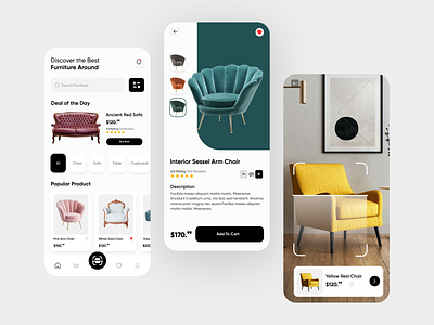 Furniture E commerce App app design chair clean ui ecommerce furniture furniture design furniture store interior design ios app design mobile design shopping sofa store table ui ui design uiux