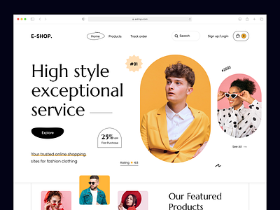 Fashion clothing website ui ux header business clothing design ecommerce elegant fashion figma header interface landing ui ux