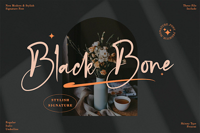 Black Bone - Luxury Signature Font branding calligraphy design font illustration logo type design typeface typography ui