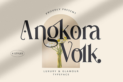 Angkora Volk - Glamour Serif Typeface branding calligraphy design font illustration logo type design typeface typography ui