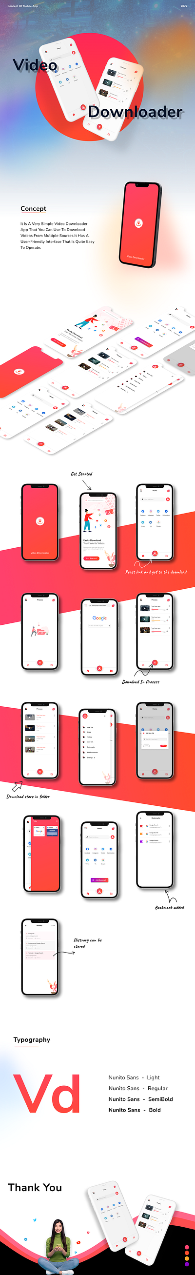 Download App - UI/UX Concept 3d animation app branding design downloader app logo mobile app mobile app design mockup motion graphics ui ux video downloader