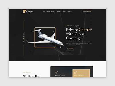 Flights - Private Jets Elementor Template Kit airbus aircraft airline airplane airport aviation booking charter flight flight booking flying home page jet landing page plane private jet ui web web design web theme