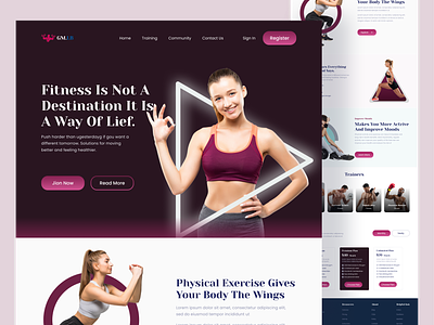 Fitness Landing Page bodybuilding design fitness fitness club fitness website fitnessmodel homepage landing page lifestyle online learning personal training personaltrainer sylgraph ui ui design ux web website website design workout