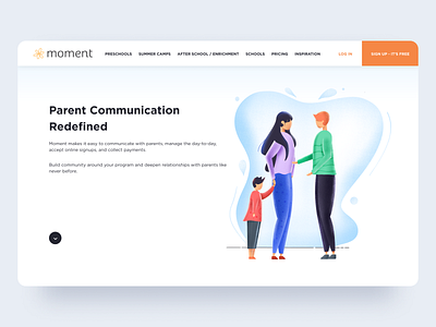 Moment Illustrations camp clean header design illustration inspiration pricing school web design