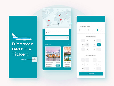 Ticket App - Mobile application concept air android app app design bitmate studio booking clean flight ios mobile app mobile apps online ticket plane ticket ticket ticket booking tickets travel ui ui design uiux