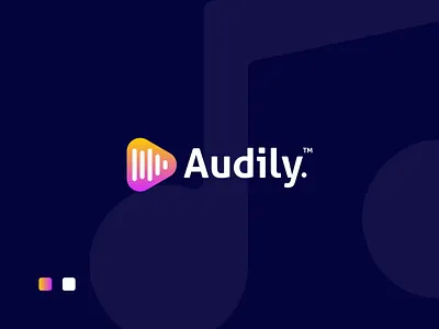 Audily Music Logo appicon applogo audiologo bandlogo branding fireart studio guiterlogo logo logodesign logodesigner mihai dolganiuc moderlogo musicapp musiclogo musicnote netplay logo design ▶️ pianologo soundlogo yoga perdana logo designer