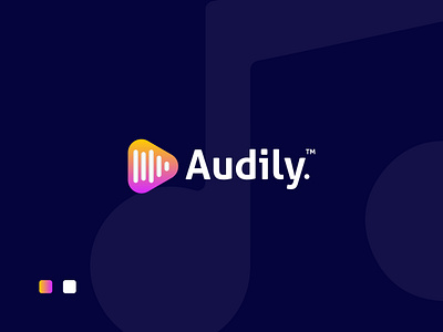 Audily Music Logo appicon applogo audiologo bandlogo branding fireart studio guiterlogo logo logodesign logodesigner mihai dolganiuc moderlogo musicapp musiclogo musicnote netplay logo design ▶️ pianologo soundlogo yoga perdana logo designer