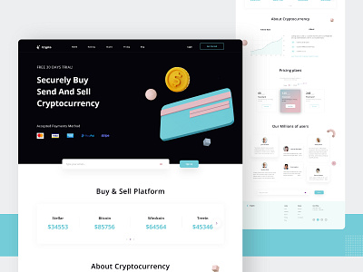 Trending Crypto Exchange Platform UI Design bitcoin crypto currency crypto exchange crypto platform cryptocurrency design digital currency ethereum finance fintech landing page platform ui design uiux webdesign website design