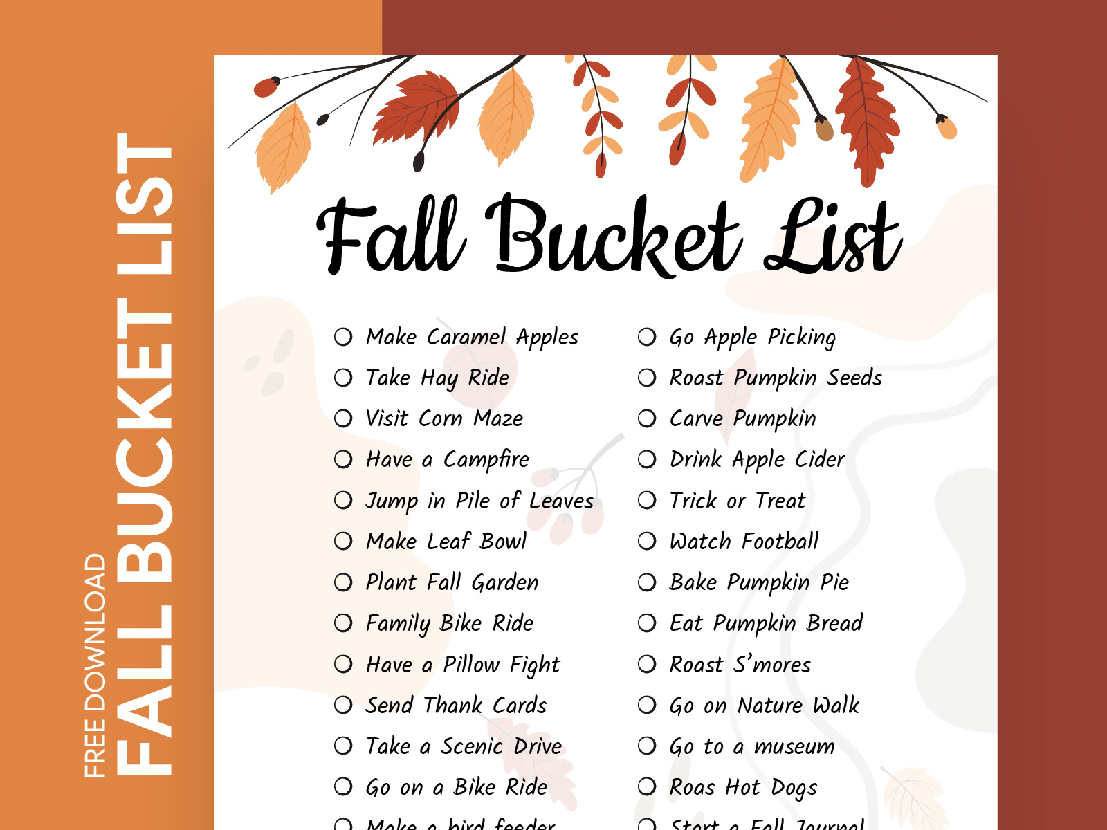 Ultimate Fall Bucket List Free Google Docs Template by Free Google Docs ...