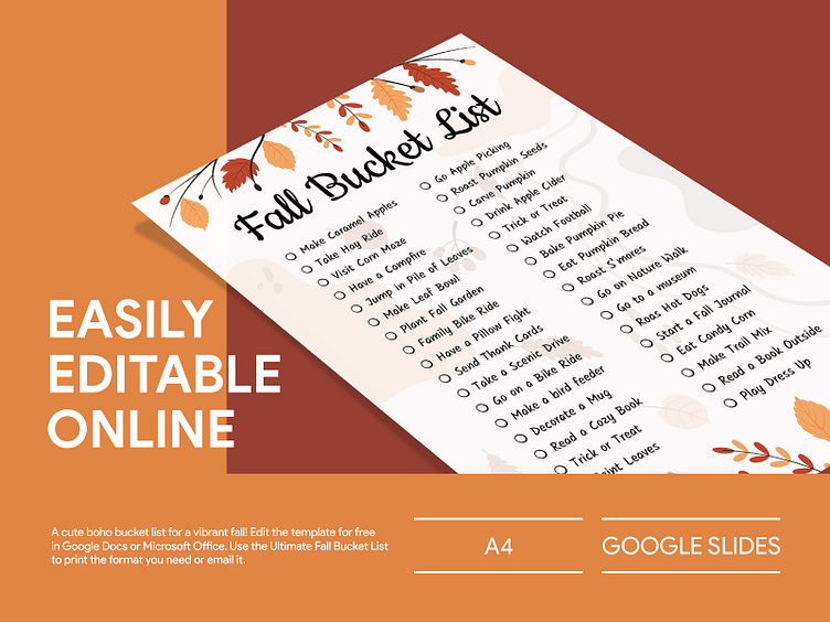 Ultimate Fall Bucket List Free Google Docs Template by Free Google Docs