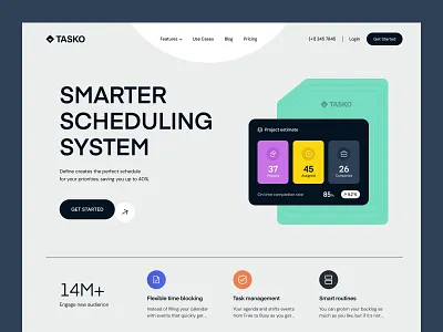 Tasko Task-Management header header header design header ui landing page modern interface piqo product design schedule app task task management task manager todo todo app ui design uiux design uiux designer visual design web