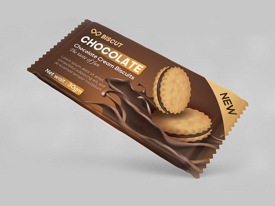 Chocolate Cream Biscuits Package Design biscuits package biscuits package design branding branding design buscuits package design chocolate cream illustration label design label packaging logodesign package design package label packaging design