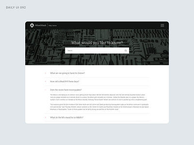 Daily UI 092 - FAQ daily ui daily ui 092 daily ui 92 dailyui faq