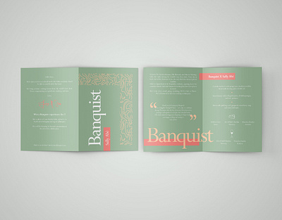 Banquist: Sally Abe Menu Design branding design editorial design graphic design illustration logo logo design menu design monogram pattern premium branding premium design premium menu design typography