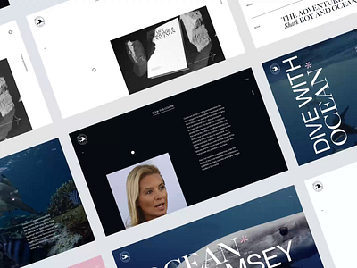 Ocean Ramsey animation interaction interactive interface minimalistic ocean ramsey sharks typography ui webdesign