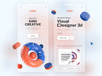 Dribbble 3d abstract animation animationtype app branding cinema4d dribbble figma geometric kostyastupar mobile motion trends type ui