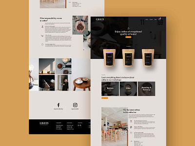 Coffee shop webdesign beans coffee design roastery shop ui webdesign