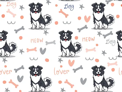 Dog pattern artwork fabric design fabric pattern illustration pattern